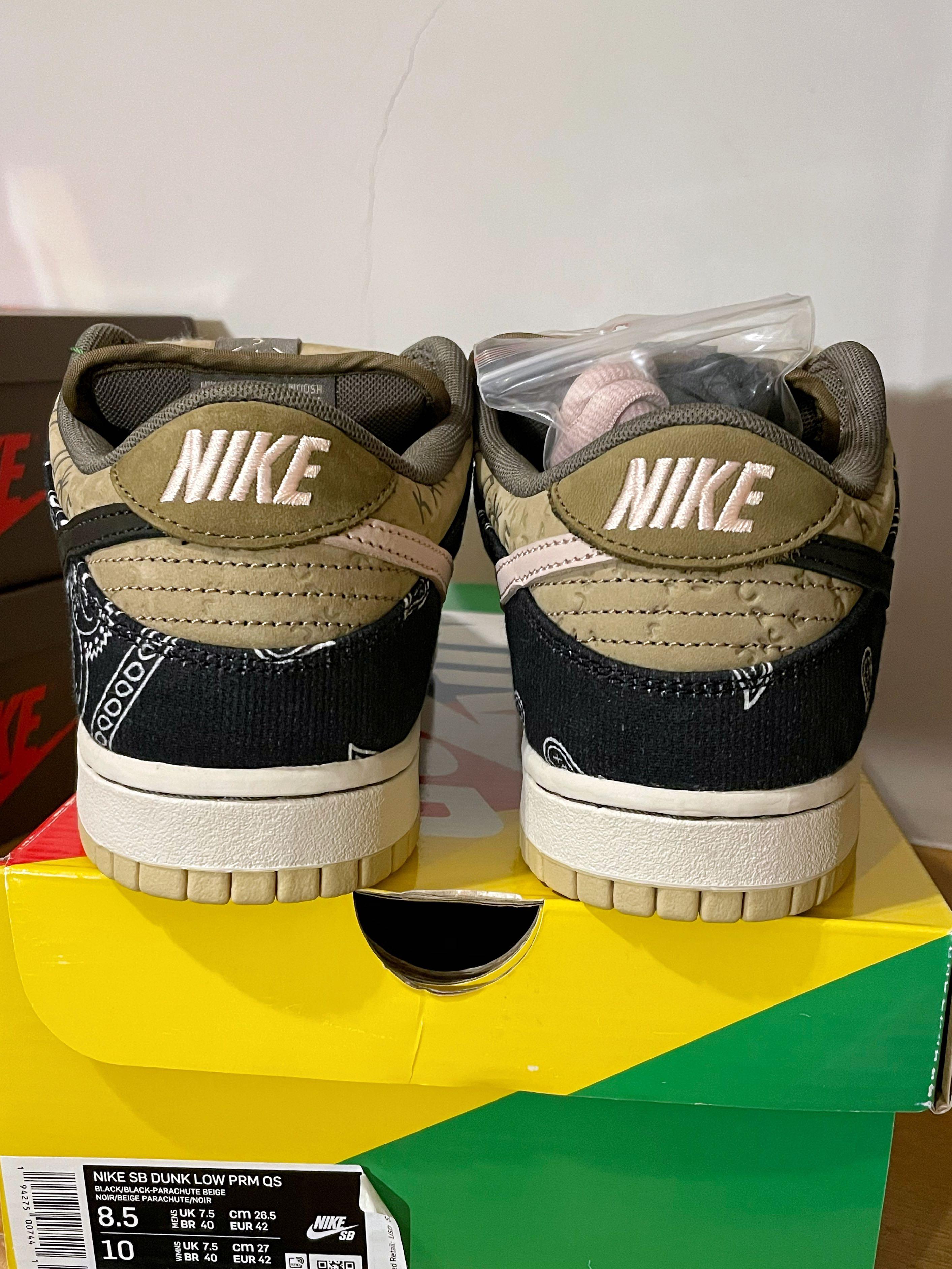 Travis Scott Nike Dunk SB Low US 8.5, 男裝, 鞋, 波鞋- Carousell