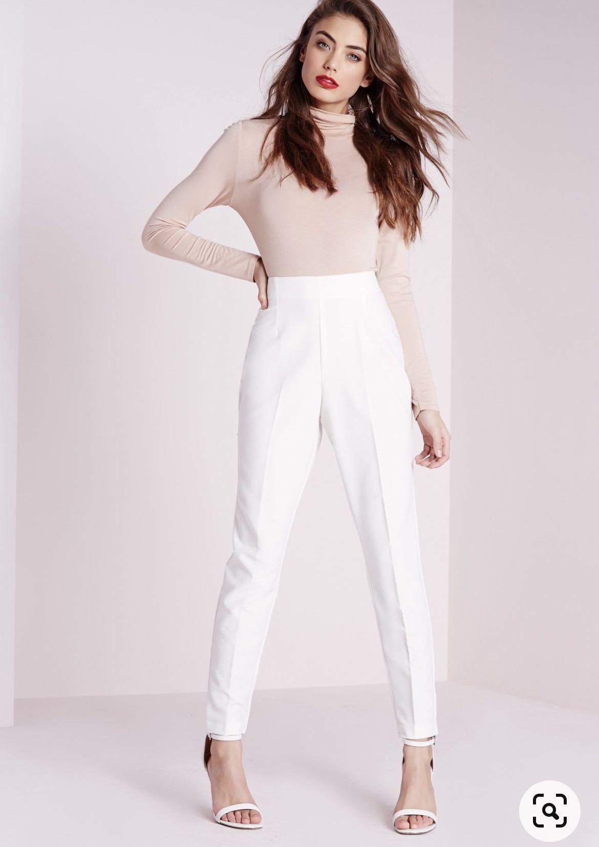 White cigarette pants for ladies Outlet