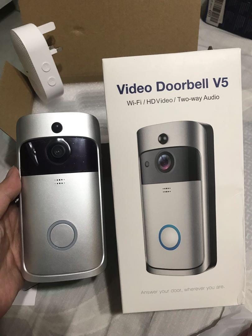 Wifi video doorbell V5 with chime, Furniture & Home Living, Security