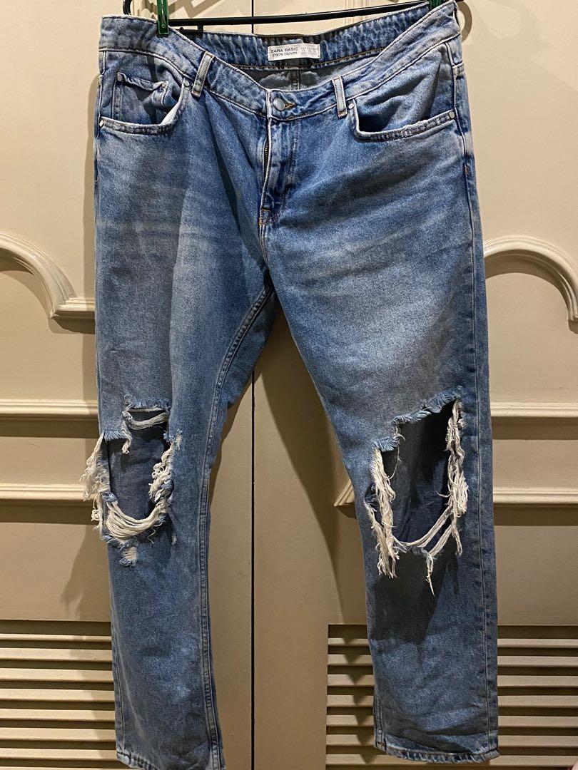 Zara ripped stain dye jeans clearance