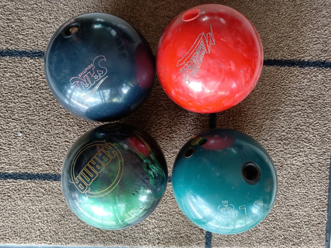 4 for 20, 15 pound bowling balls Brunswick Karma, Columbia 300