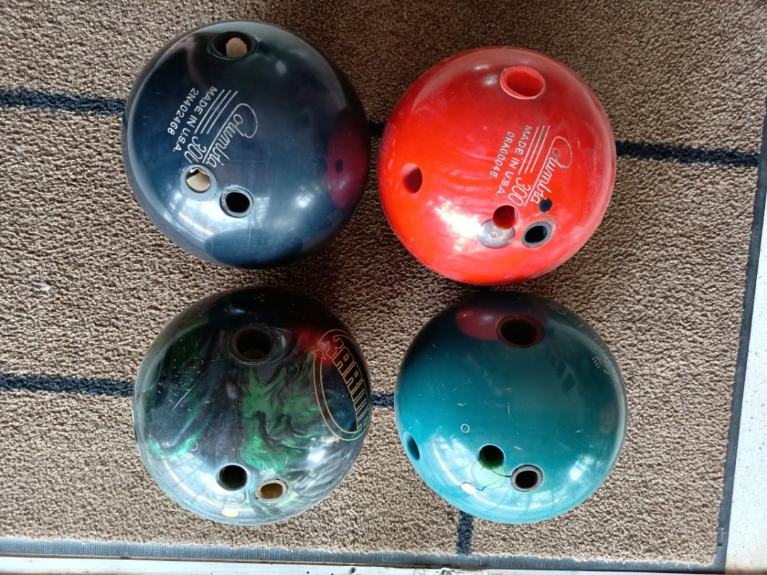 4 for 20, 15 pound bowling balls Brunswick Karma, Columbia 300