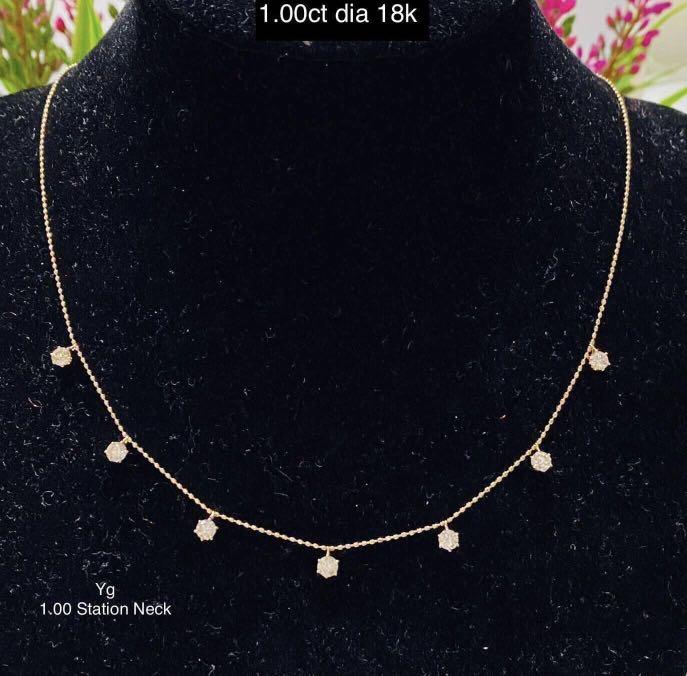 1carat diamond station necklace 18k 