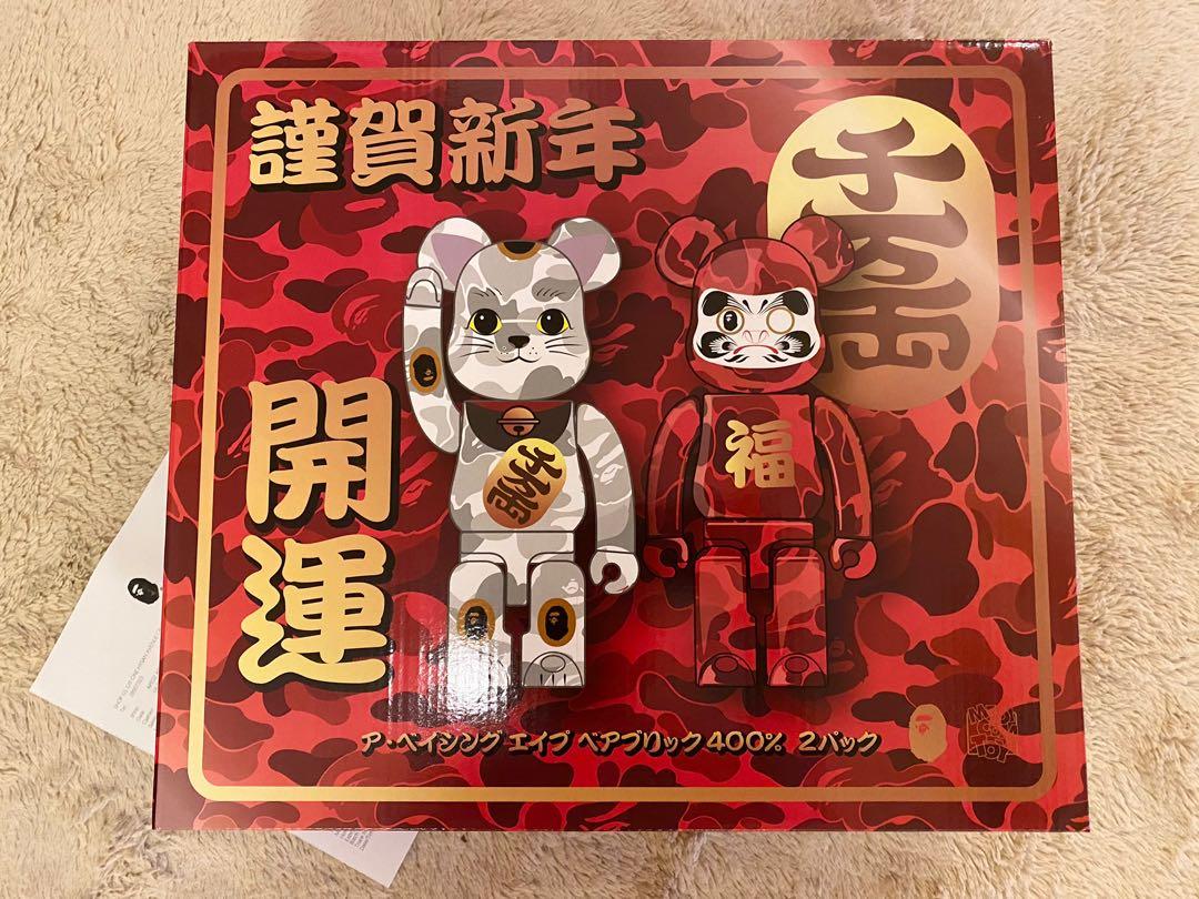 400% NEW YEAR BEARBRICK MANEKINEKO & DARUMA 招財貓千萬両達磨