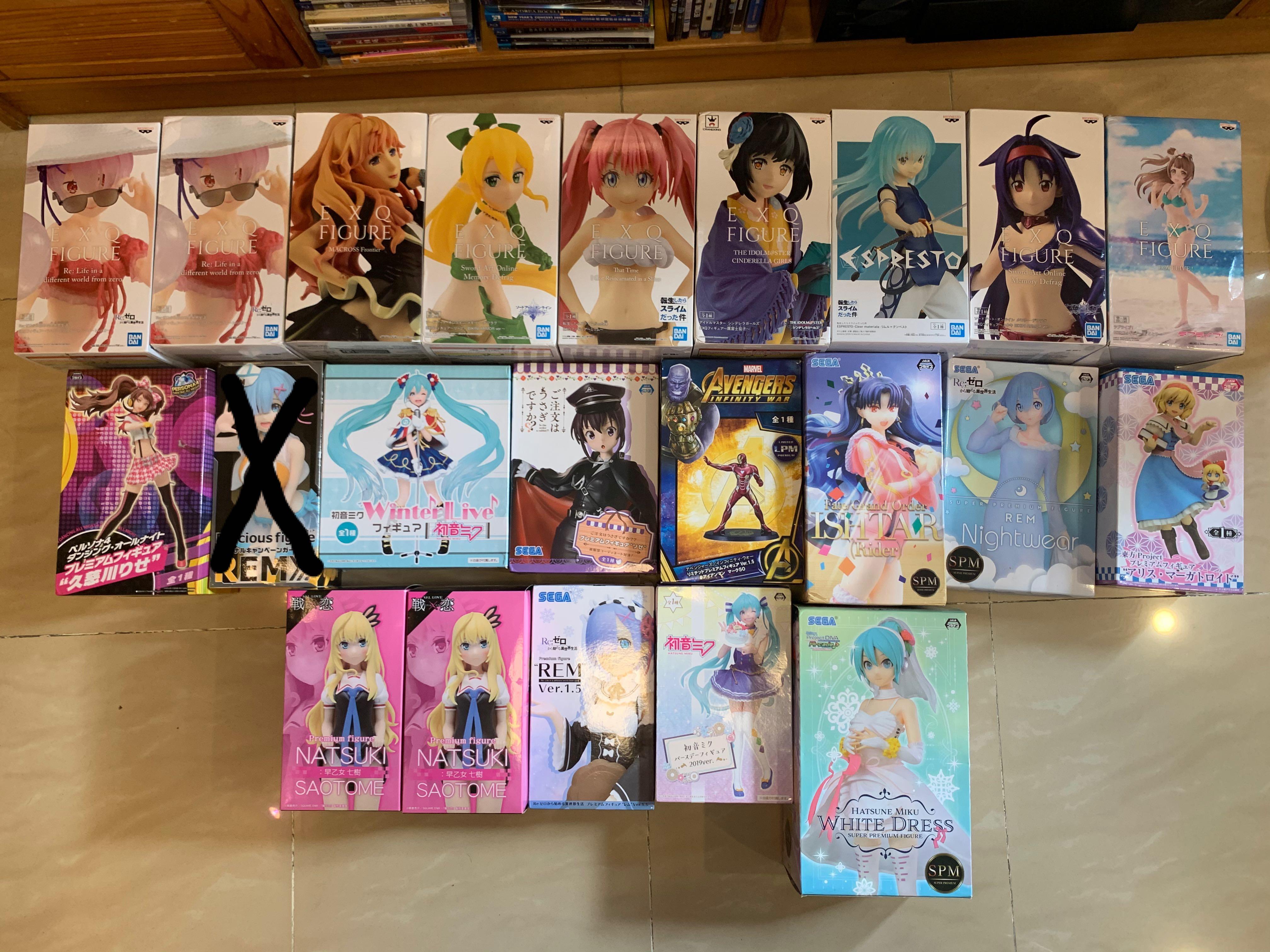 70一盒任揀 長盒figure Exq Sega 初音雷姆拉姆早乙女七樹東方project 刀劍神域轉生史萊姆 模型景品 興趣及遊戲 玩具 遊戲類