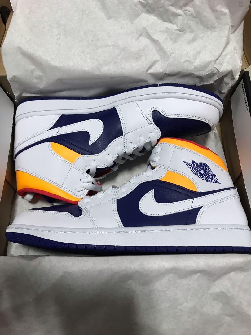 Air Jordan 1 Mid Royal Blue Laser Orange Men S Fashion Footwear Sneakers On Carousell Air Jordan 1 Mid Royal Blue Laser Orange Men S Fashion Footwear Sneakers On Carousell