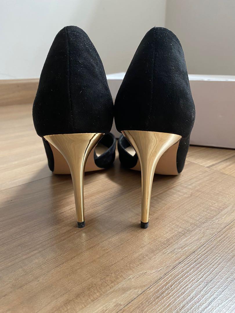 Aldo black and gold heels 2025