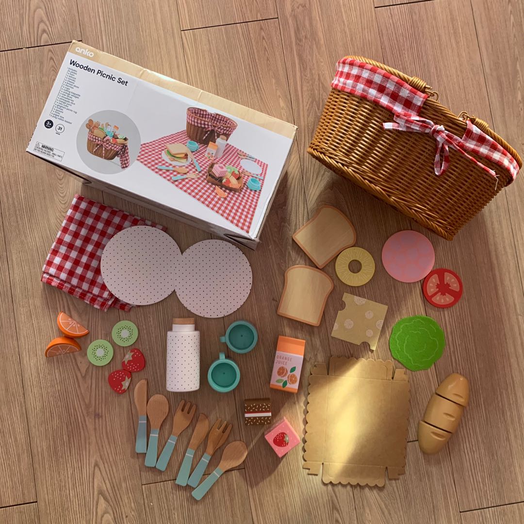 Anko Wooden Picnic Toy Set, Hobbies & Toys, Toys & Games on Carousell