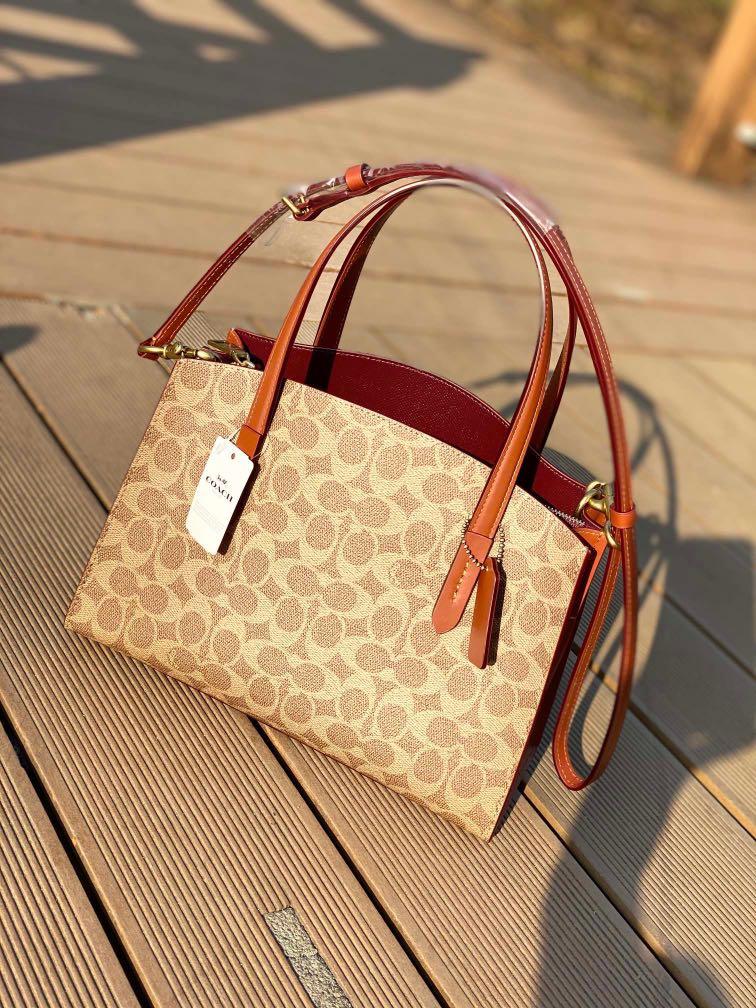Authentic coach women monogram shoulder totes Charlie Carryall 28 In Signature Canvas