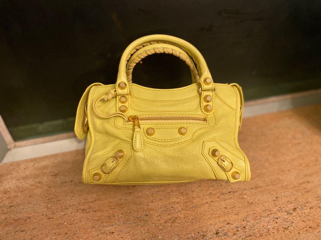 balenciaga mini city yellow