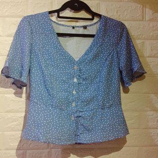 Blue polka top