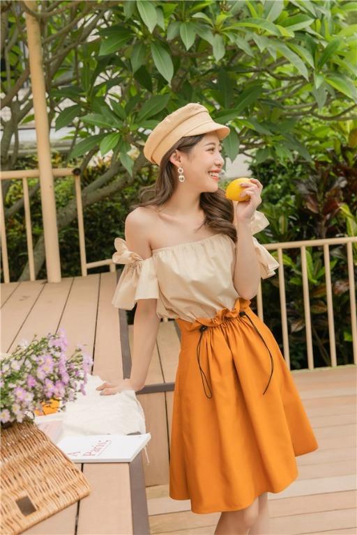 Paperbag sale skirt mustard