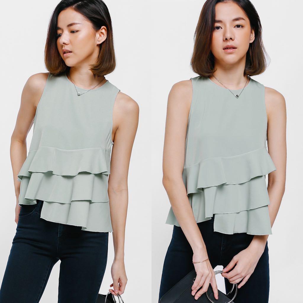 layered ruffle tops