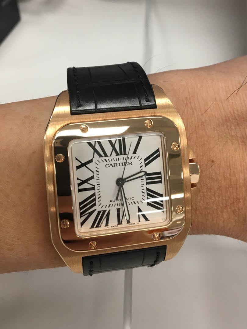 Cartier Santos Rose Gold XL, Luxury, Watches on Carousell