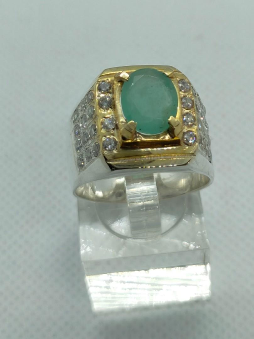 Cincin Batu Zamrud Asli Ikatan Silver Hand Made Men S Fashion Accessories Others On Carousell