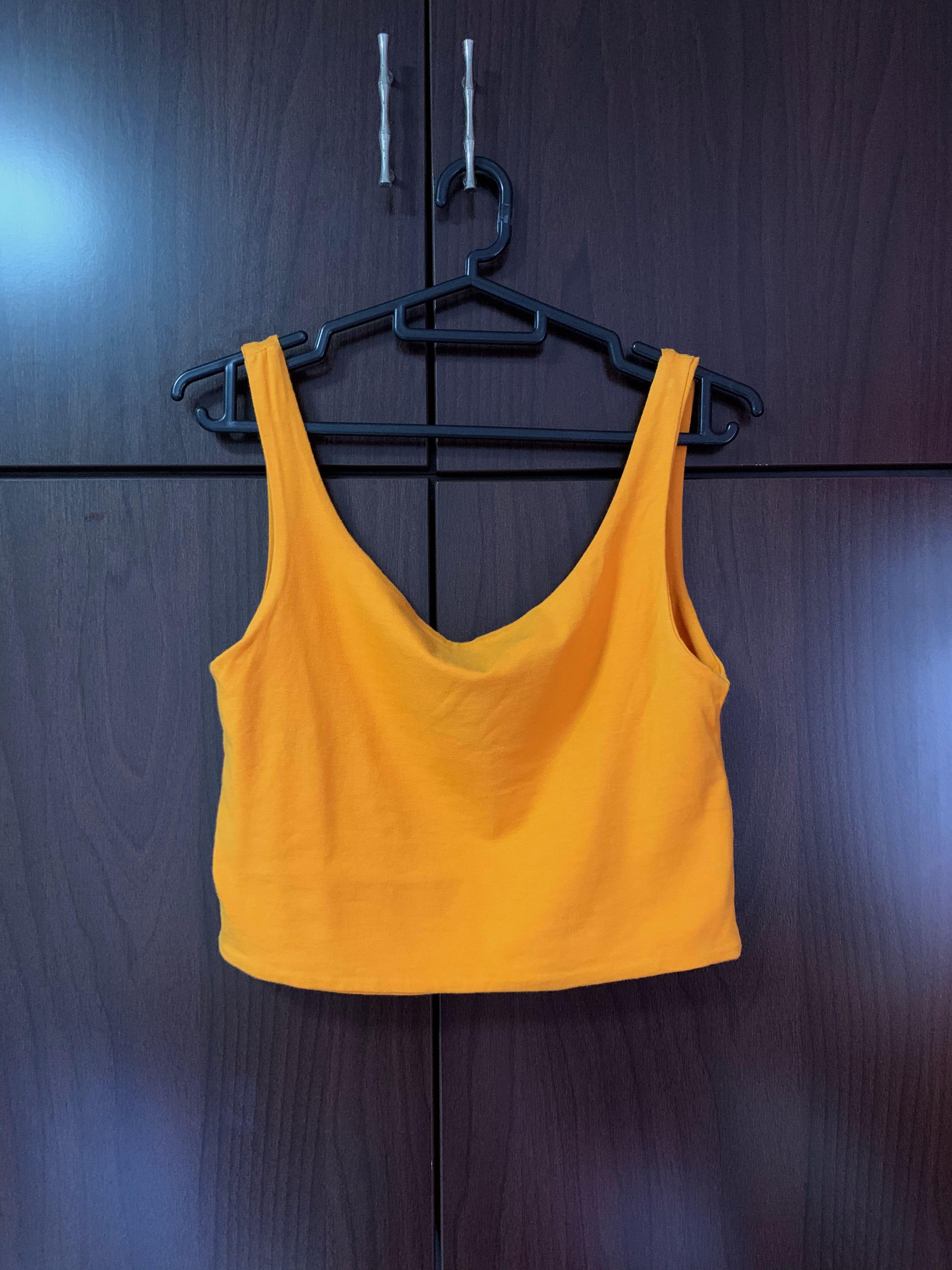 omen's Mustard Yellow Crop Top with Scoop Neck & Short Sleeves