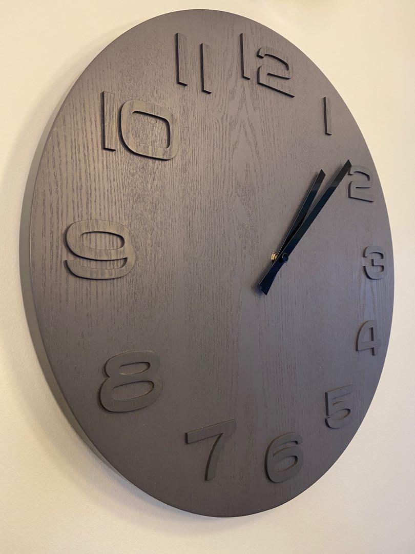 Crate Barrel Ryder Wall Clock Grey