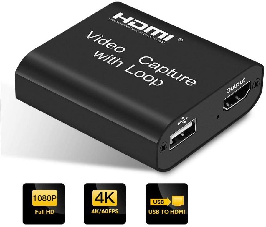 Elikliv 1080p 4k Hdmi Video Capture Device With Loop Out Hdmi To Usb 2 0 Video Capture Card 4k Hd 1080p 60fps Hdmi Capture For Game Record Live Streaming Broadcast Video Recording Electronics