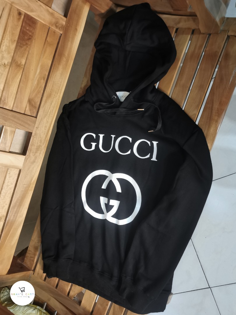 GUCCI Black Interlocking G Hoodie Men s Fashion Coats Jackets and Outerwear on Carousell