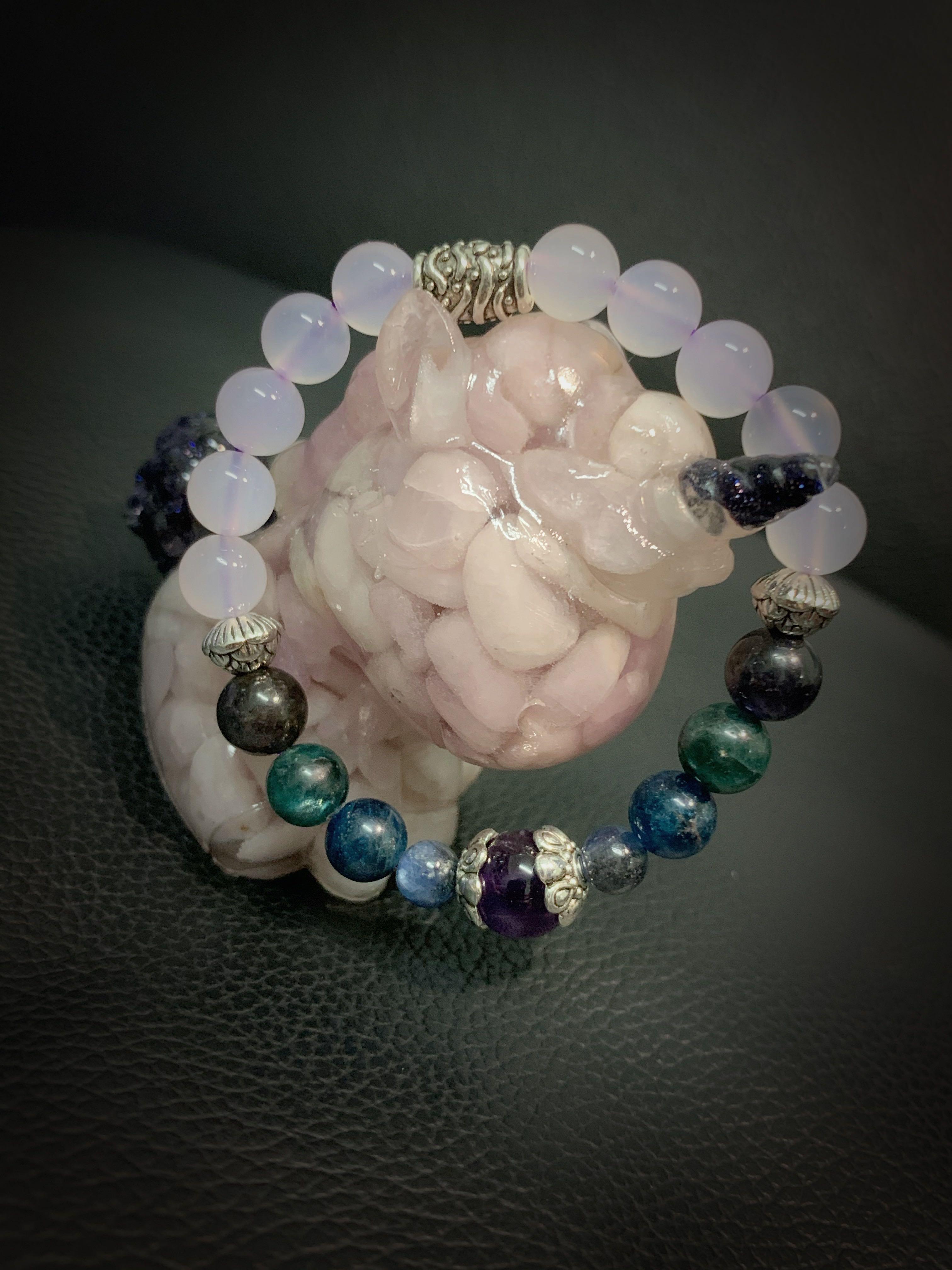 POISE Healing Crystal Bracelet w 925 Silver Spacer