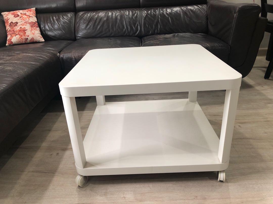 IKEA TINGBY 64x64CM COFFEE TABLE WITH CASTOR WHEELS, Furniture & Home Living, Furniture, Tables