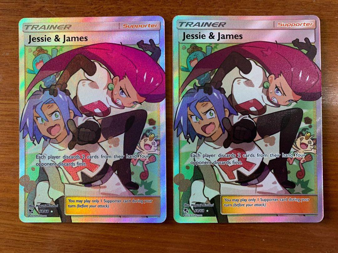 Jessie & James 68/68 Full Art Ultra Rare Holo Pokemon Hidden Fates NM/M