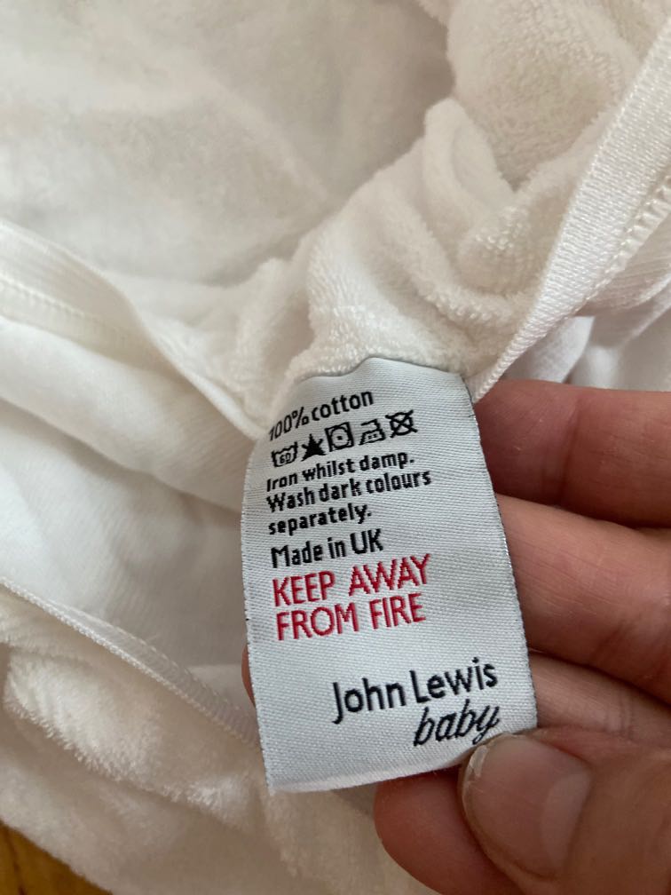 John Lewis terry cotton baby cot bed sheets, Babies & Kids, Baby