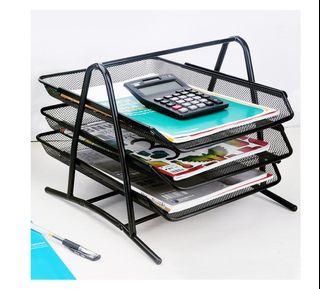 L131 FREE SHIPPING Black Metal File Organizer for Office use