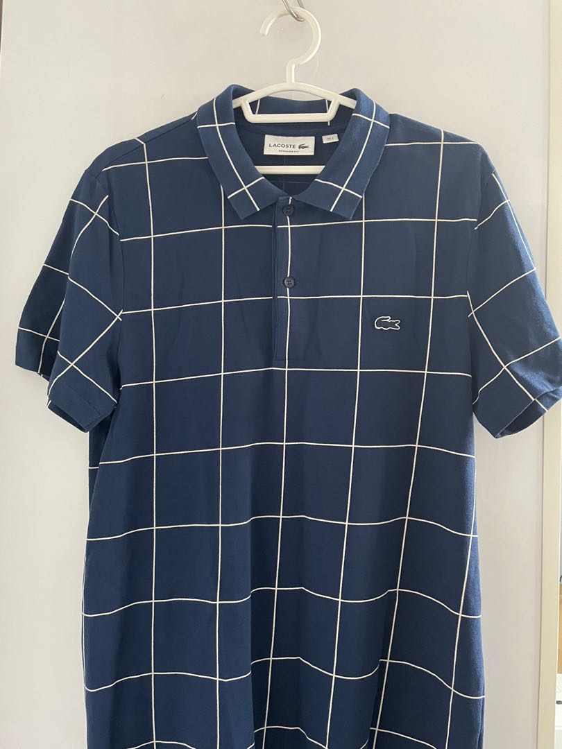 lacoste checkered polo