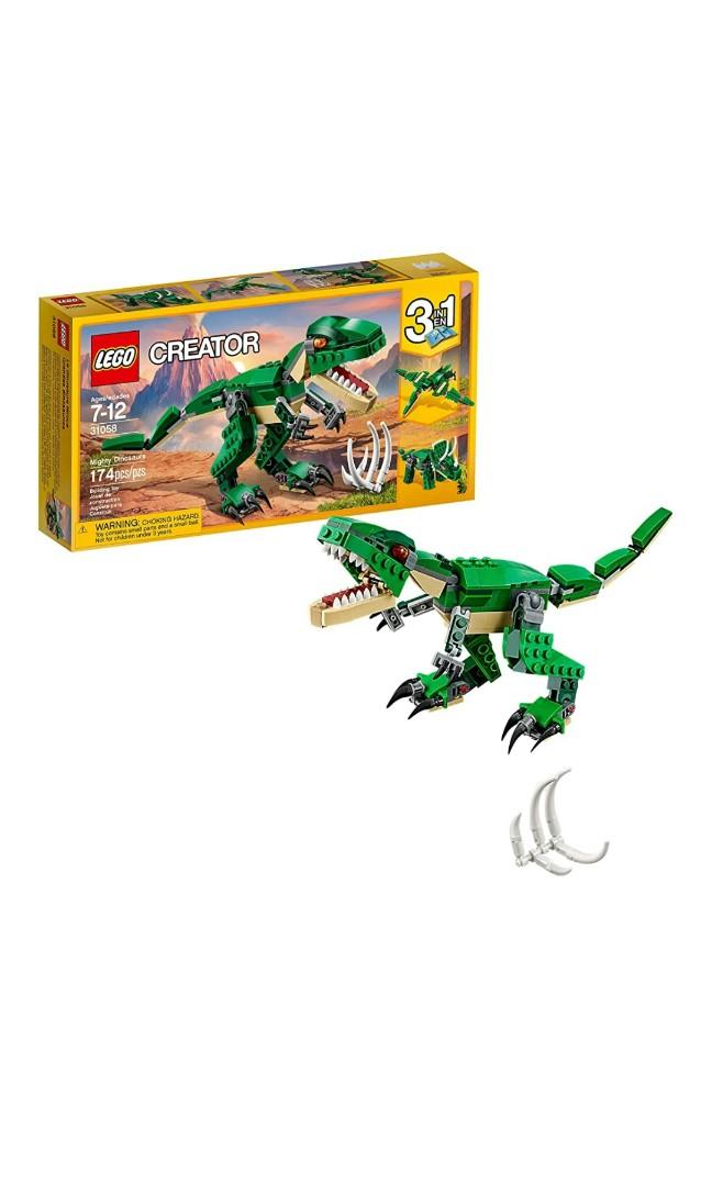 Serena Hvilken en Tanke LEGO® Creator™ 31058 Mighty Dinosaurs (三種恐龍砌法）, 興趣及遊戲, 玩具& 遊戲類- Carousell