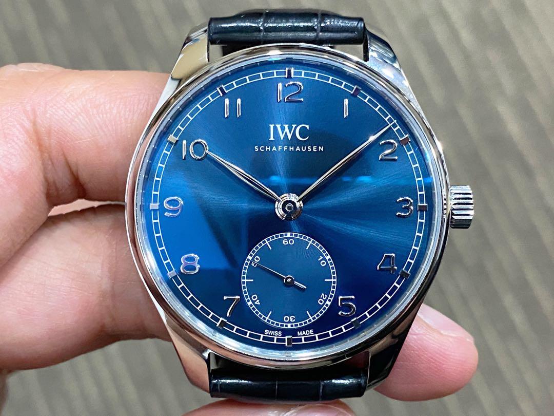 Like New Complete Local Aug 2020 IWC Portuguese Portugieser 40 Blue  Automatic 8 Years Warranty, Luxury, Watches on Carousell