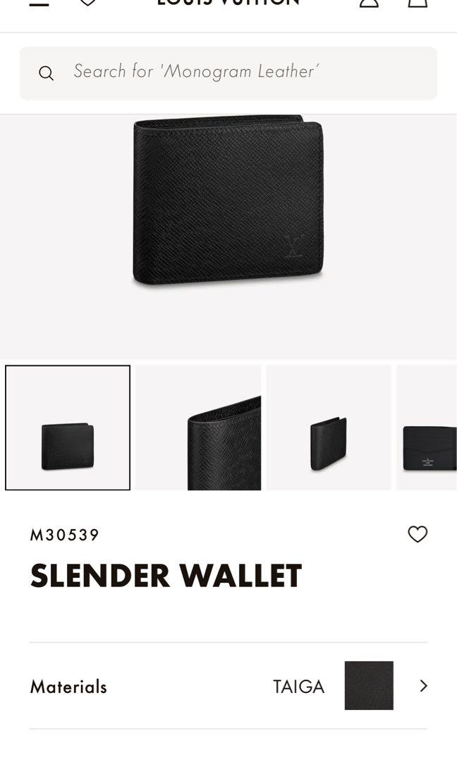 Louis Vuitton Taiga SLENDER WALLET M30539, Luxury, Bags & Wallets on  Carousell