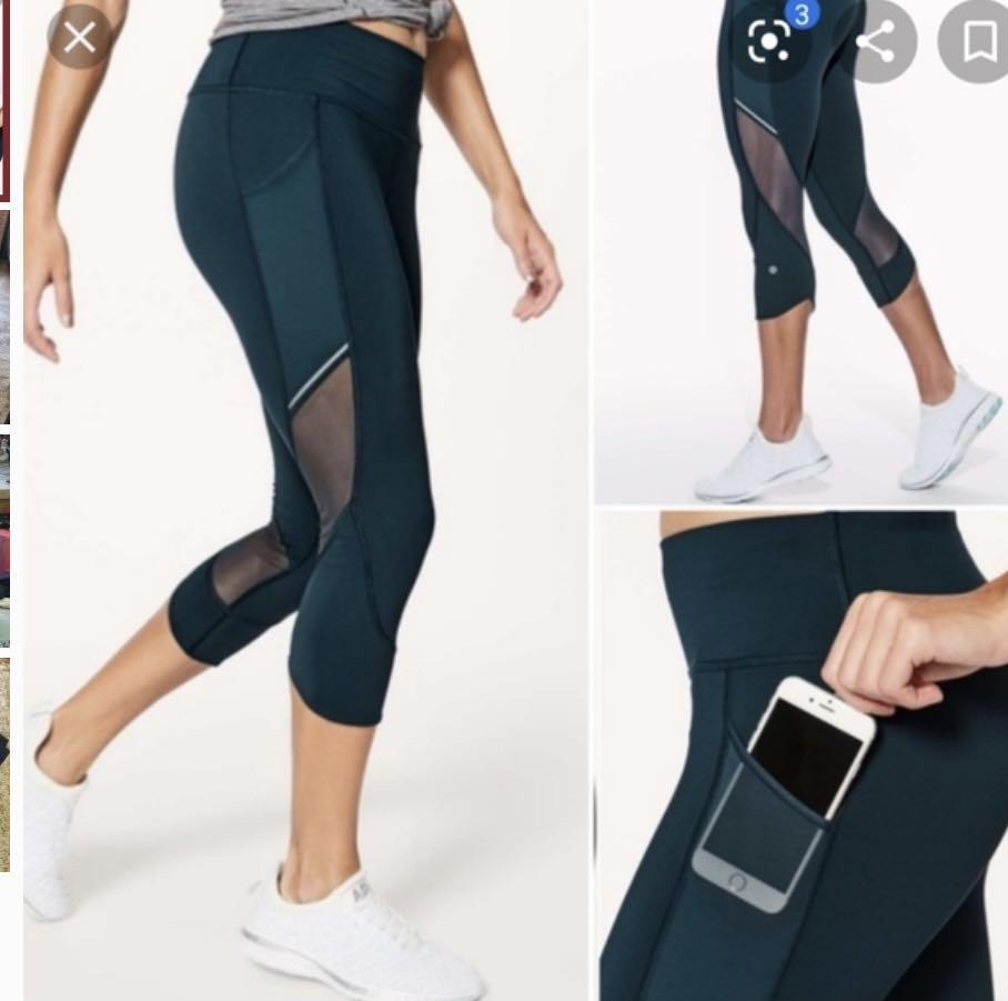 Lululemon luxtreme mesh crop legging sz 6 Women s Fashion Activewear on Carousell
