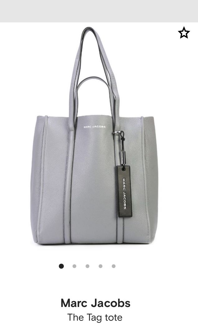 Brand New Marc Jacobs Grey Tag Tote Luxury Bags Wallets on