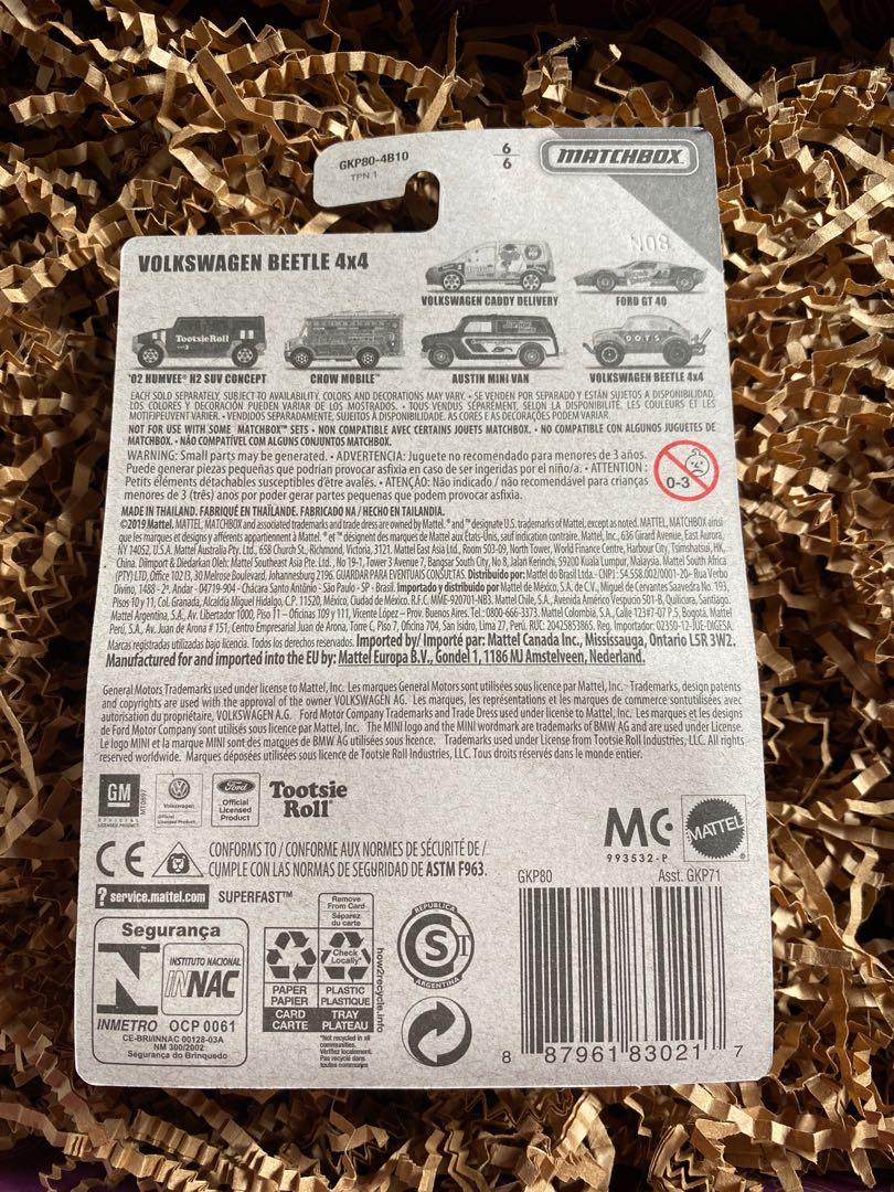 Matchbox Volkswagen Beetle 4x4 (Category: Vehicle & Diecast Models) located in Marikina City. Submitted by starlettonabudget (Listing ID 1064679196, Image 2). Description: Matchbox Volkswagen Beetle 4X4 DOTs Candy Theme P120 each - two pieces available.