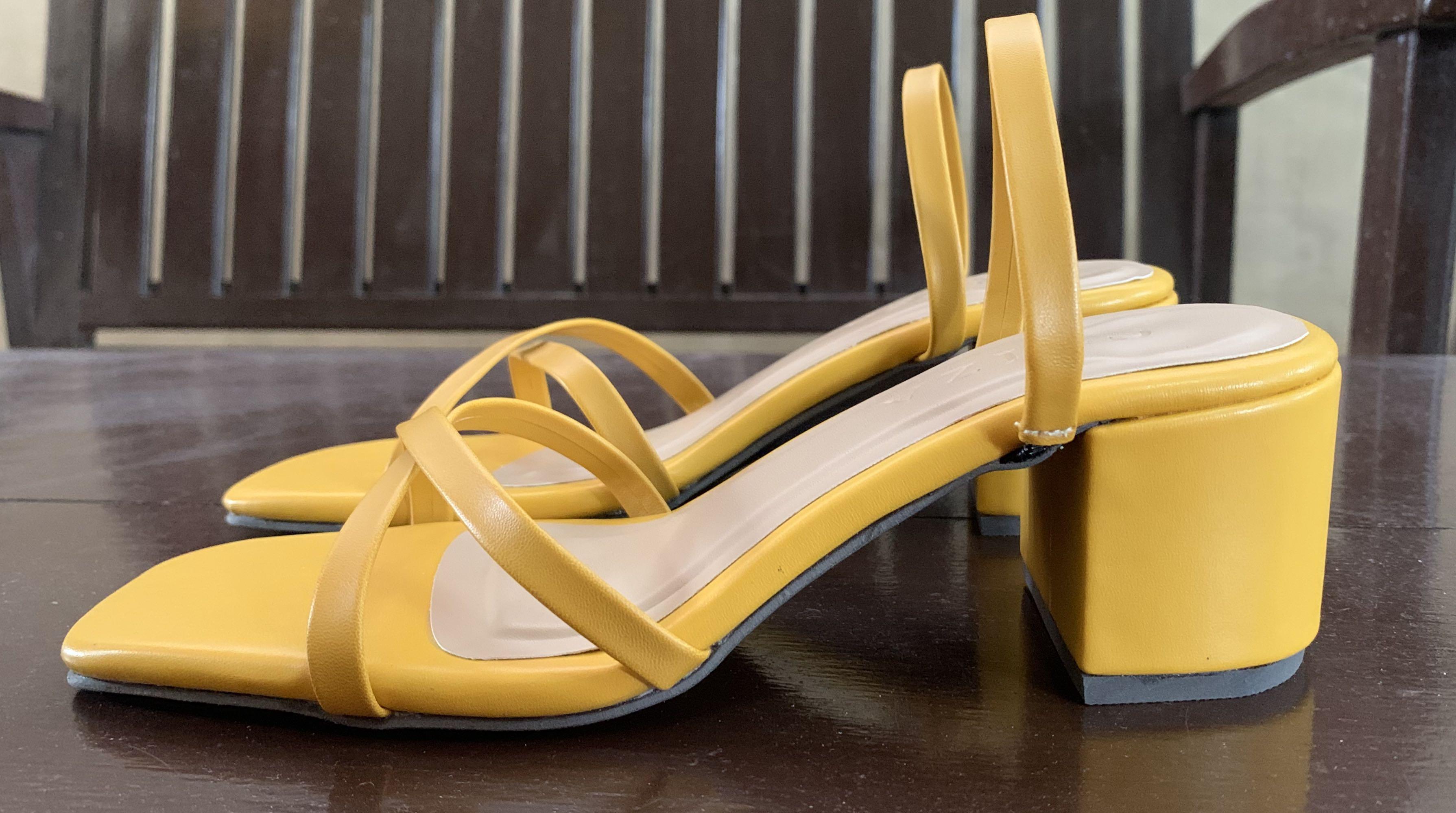 Mustard strappy sandals top