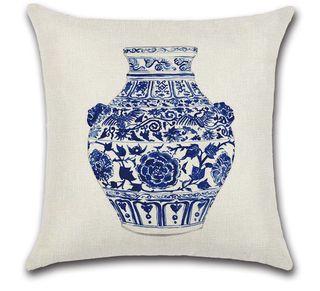 New Chinoisserie Vase Throw Pillow cotton Linen (case only ) 18 by 18 inches  P600.00 1 pc only