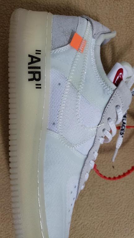 Nike Air Force 1 x Off White (Category: Sneakers) located in Manila. Submitted by buffy014 (Listing ID 1064696918, Image 3). Description: With Box Used only once This Nike Air Force 1 Low was made in collaboration with Virgil Abloh's Off-White imprint. A part of the "Ghosting" Series, this pair comes in a clean white and sail colorway. Sporting a reconstructed translucent upper, featuring a semi-revealing material to tie-in with the theme. Variou