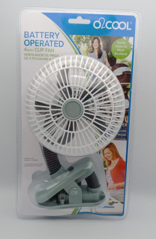 O2COOL 4 Inch Clip On Stroller Fan Portable Battery Operated Clip
