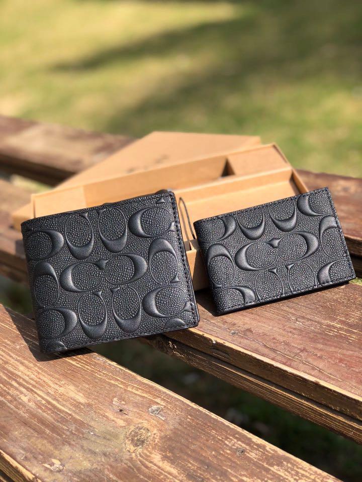 Original Coach Men Wallet 75371 keychain gift set