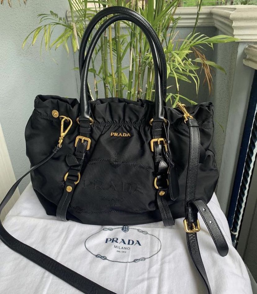 Prada Nylon Jacquard Shoulder Tote Luxury Bags Wallets On Carousell