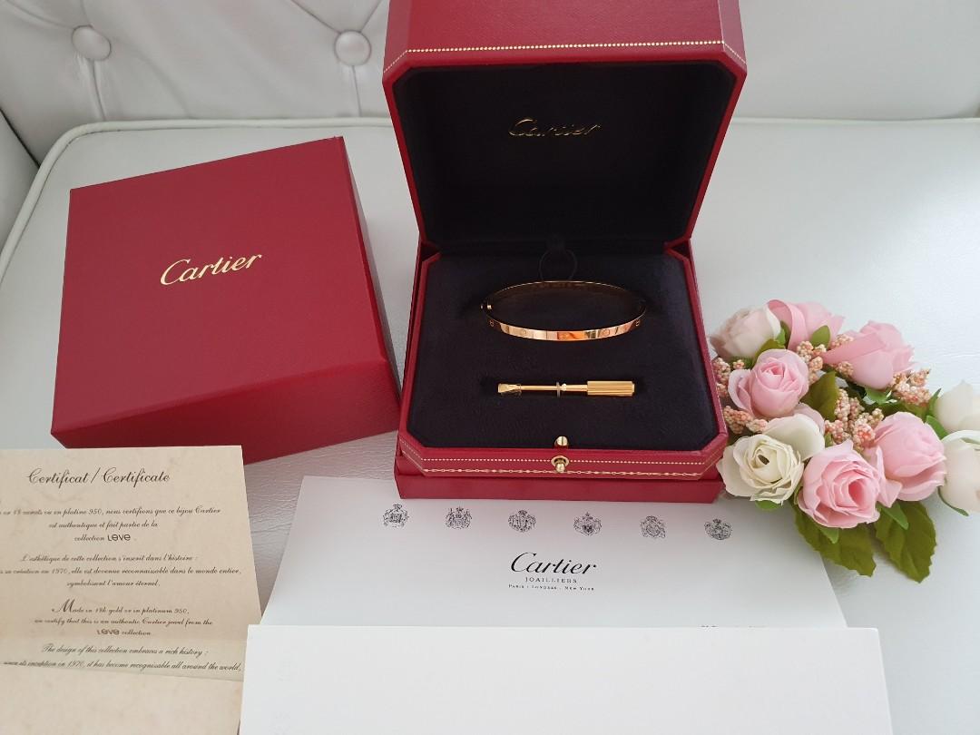 SOLD RECEIPT Authentic Cartier Love Bracelet SM Luxury
