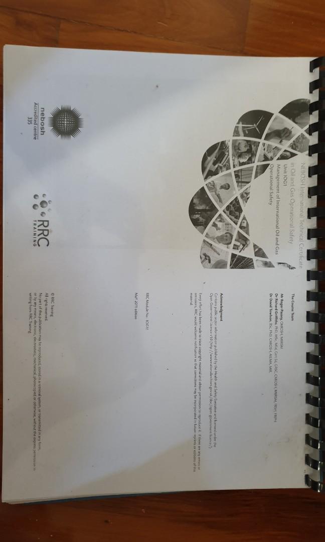 Safety Officer course material (Supervise Power Plant by NTUC Learning Hub, and NEBOSH