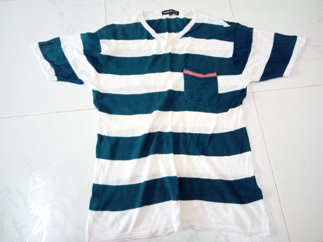 Shirt Another Side Square Stripe Cotton Rayon Men S Fashion Clothes Tops On Carousell