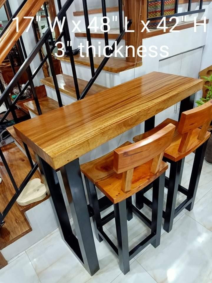 Solid Wood Bar Table Chair Furniture Home Living Chairs On Carou Solid Wood Bar Table Chair Furniture, Wood Bar Table And Chairs
