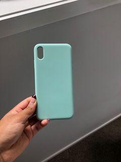 teal silicone iPhone X plus case
