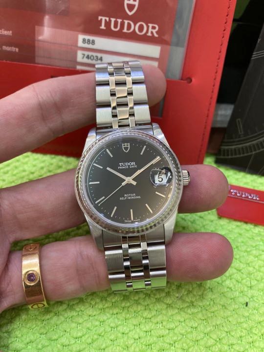 TUDOR Prince Date 18k White Gold Bezel 34mm Automatic Watch REF