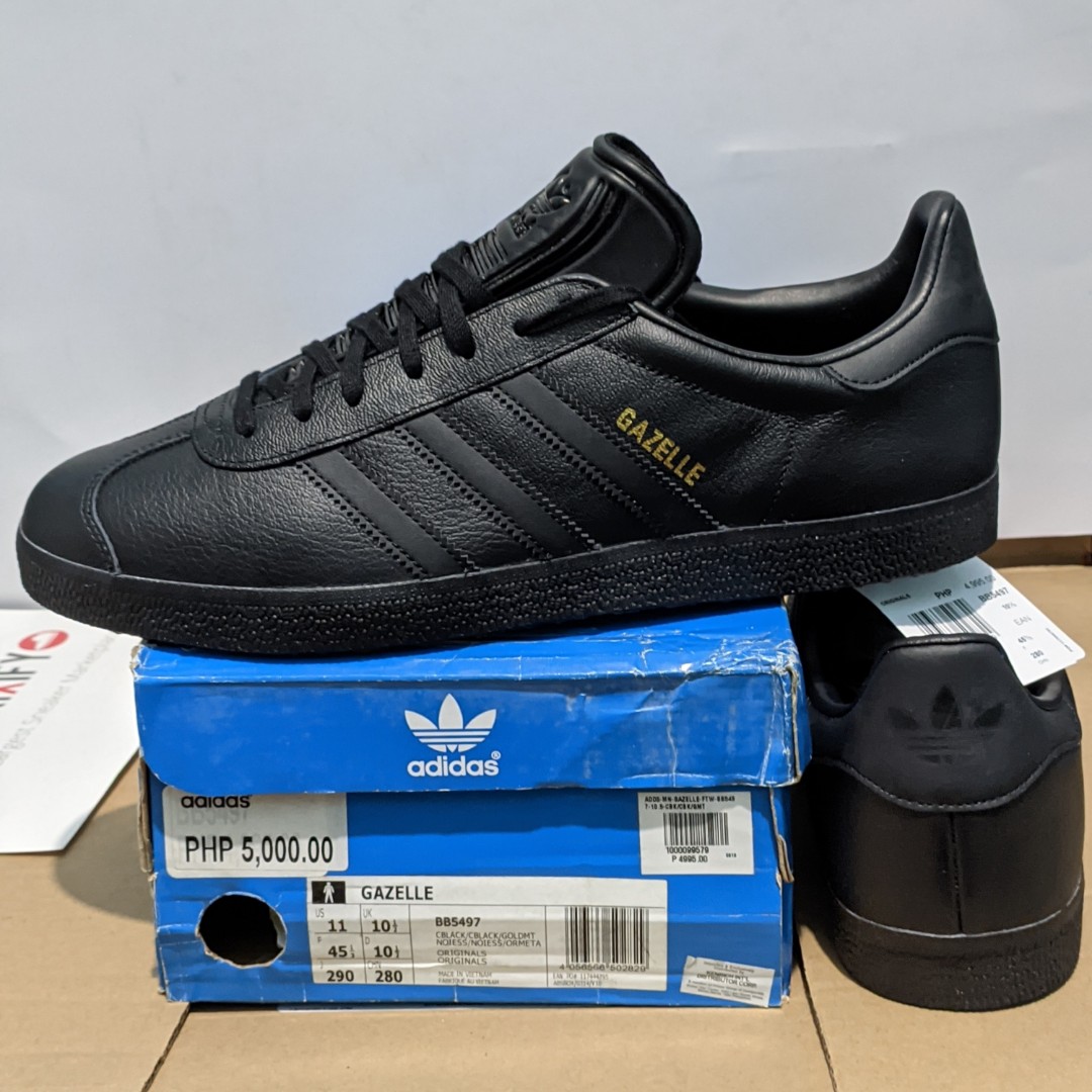 Adidas gazelle cheap triple black leather