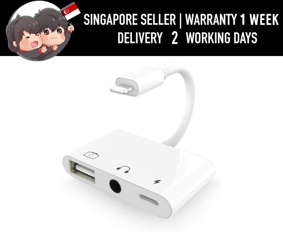 USB 3 camera reader with 3.5mm headphone jack Lightning to USB 3 Camera