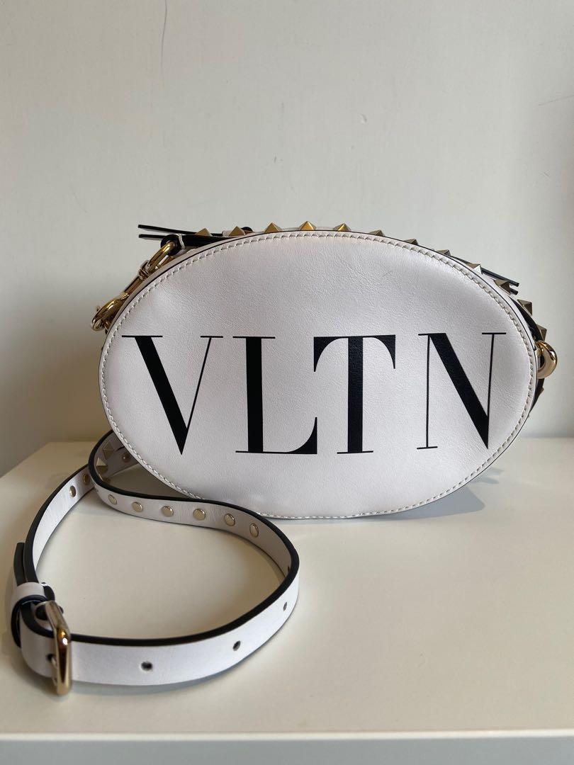 Valentino VLTN Rockstud white oval crossbody bag Carousell